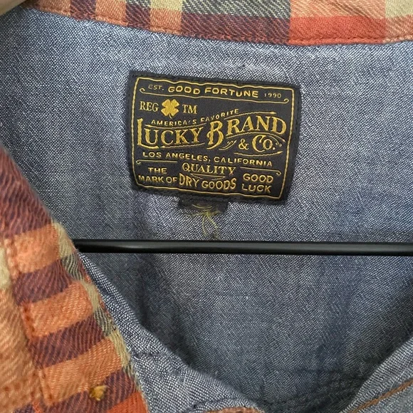 Lucky Brand Double Layered Cotton Flannel Size L. - Picture 2 of 2